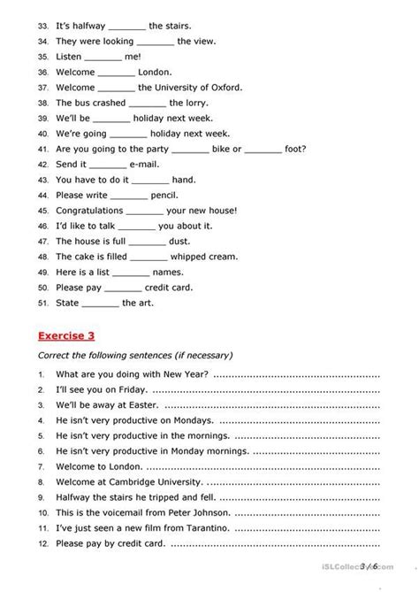 prepositions prepositions preposition worksheets reading