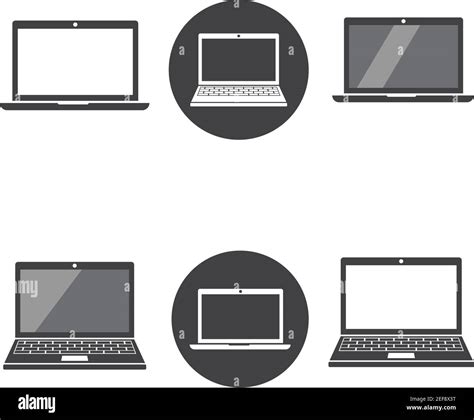 laptop logo icon vector illustration design stock vector image art