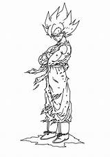 Sayen Sangoku Dragon Impressionnant Goku sketch template