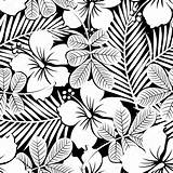 Tropical Hibiscus Hawaiian Flowers Vector Shirt Pattern Plants Illustration Seamless Pa Stock Drawing Leaves Depositphotos Vectors Getdrawings sketch template