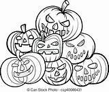 Coloring Little Pumpkin Pages Pumpkins Five Scary Getcolorings Printable Patch sketch template