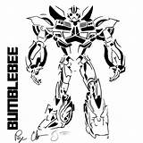 Coloring Pages Bumblebee Robot Transformer Disguise Bee Bumble Comments Standing sketch template