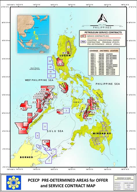 petroleum predetermined areas pdas map department  energy philippines