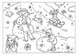 Coloring Winter Printable Pages Print sketch template