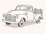 Printable Classic Colouring Colorir Drawing Jacked Pickups 50s Livros Caminhoes sketch template