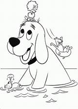 Clifford Coloring Pages Dog Red Big Swimming Kids Popular sketch template