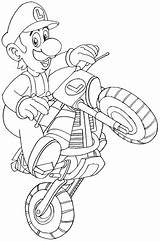 Luigi Kart Mario Motorcycle Bike Draw Riding Drawing Wii Drawings Step Getdrawings Paintingvalley sketch template