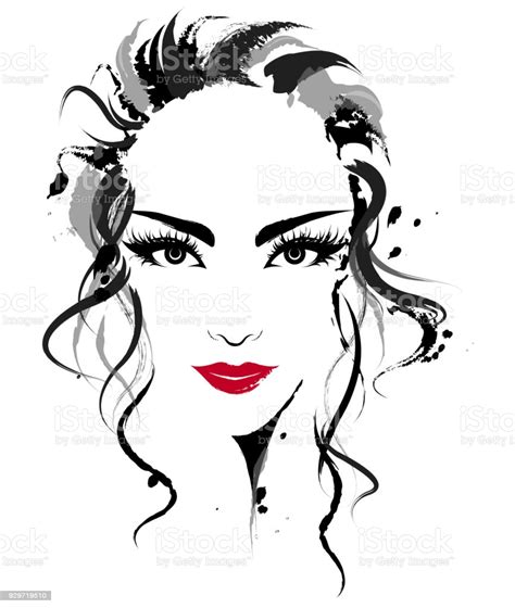 Beautiful Women Logo Women Face Makeup On White Background