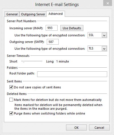 configuring  email account settings