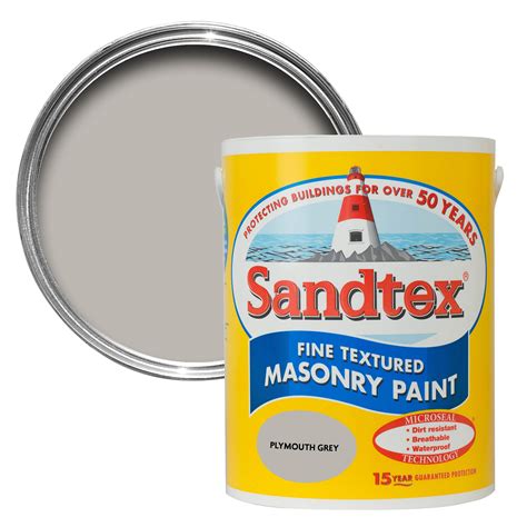 sandtex plymouth grey textured matt masonry paint