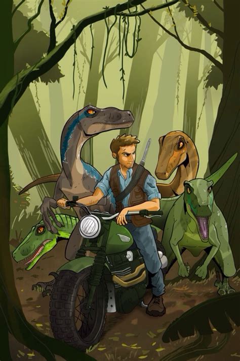 Owen Grady And His Velociraptors Jurassic World Fan Art