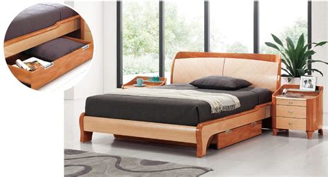 lacquered elegant wood platform  headboard bed