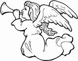 Angel Trumpet Coloring Pages Clip Supercoloring sketch template