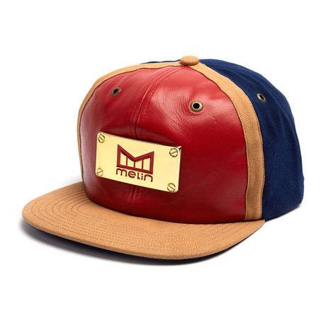 melin brand panel hat gold applique red