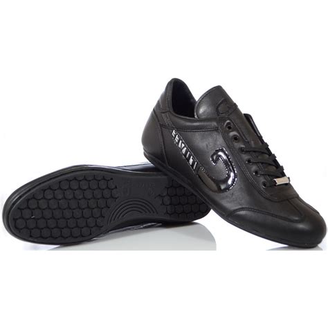 cruyff classics vanenburg black leather trainer footwear   menswear uk