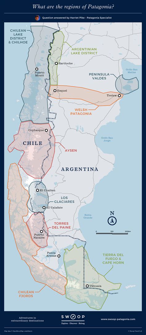 patagonia map discover patagonias regions  swoop