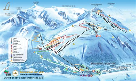 bonneval sur arc piste map plan  ski slopes  lifts onthesnow