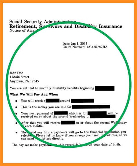 social security award letter  great professionally designed