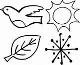 Seasons Coloring Leaf Sun Pages Snow Bird Weed Clipart Wecoloringpage sketch template