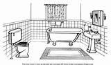 Paper Bathroom House Color Doll Coloring Dolls Different Bathrooms sketch template