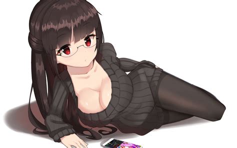 Download 1280x800 Anime Girl Glasses Red Eyes Wallpapers