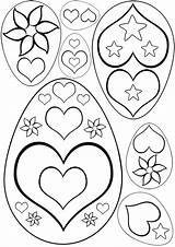 Easter Heart Egg Eggs Patterns Patterned Coloring Colour Template Templates Bunny Kids Pattern Printables Popular sketch template