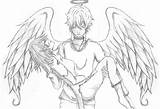 Anime Drawing Angel Sad Guardian Sketch Angels Certain Network Boy Getdrawings Deviantart Weheartit Zapisano Rysunki sketch template