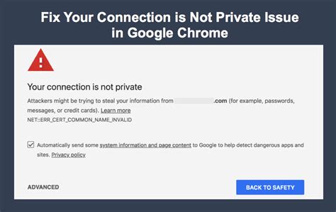 fix  connection   private error  google chrome webnots