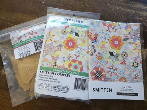 smitten quilt epp kit english paper piecing  paper etsy