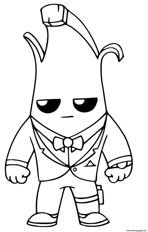 agent peely top secret fortnite coloring page printable