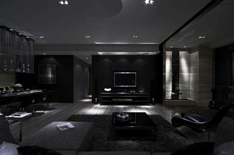 black modern house interior