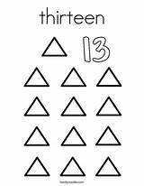 Coloring Thirteen Number 13 Triangles Color Twistynoodle Outline Print Favorites Login Add Noodle sketch template