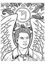 Supernatural Coloring Pages Color Book Castiel Printable 5sos Drawings Sheets Getcolorings Tv Collins Misha Adult Quest Fangirl Choose Board Easy sketch template