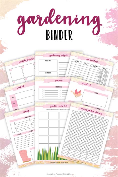 printable gardening binder  garden planner garden journal