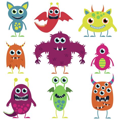 funny cartoon monsters clipart