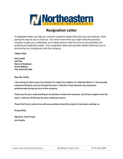 faculty resignation letter sample resignation letter
