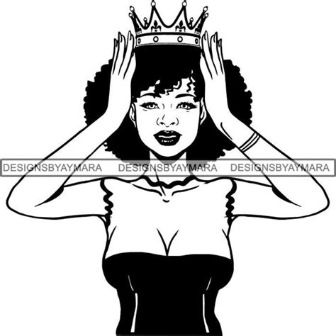 afro queen svg diva melanin nubian goddess african american etsy