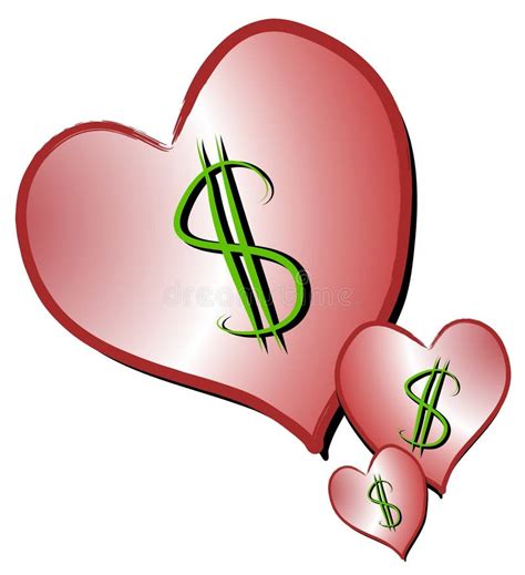 dollar signs  hearts clipart stock illustration illustration