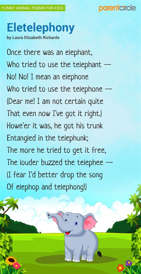 eletelephony poem  kids funny poems animal poems poem  kids