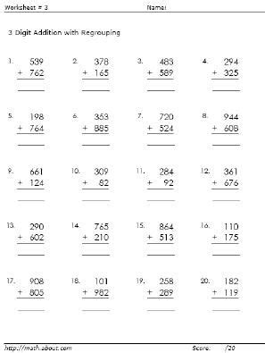 practice   digit addition   math worksheets math