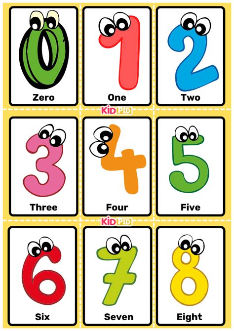 number flashcard sheets kidpid