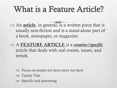 feature articles powerpoint    id