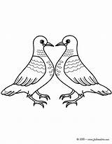 Coloriage Pombos Pigeons Colorier Namorados Hellokids Doves sketch template
