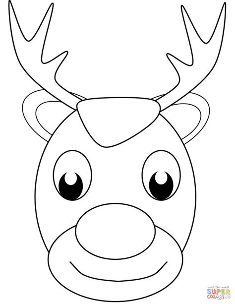 reindeer face coloring pages reindeer face deer coloring pages