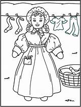 Coloring Doll Pages Girl American Popular sketch template