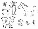 Farm Coloring Animal Pages Kids Printable Animals Colouring Para Animales Colorear sketch template