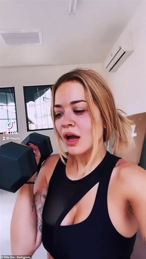 Rita Ora Shows Off Her Sizzling Frame In A Black Cut Out Gym Bra And