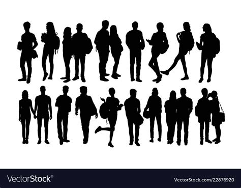 student activity silhouettes royalty  vector image