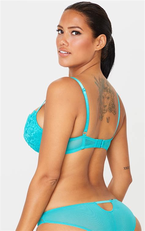 teal ann summers dd contrast lace plunge bra prettylittlething