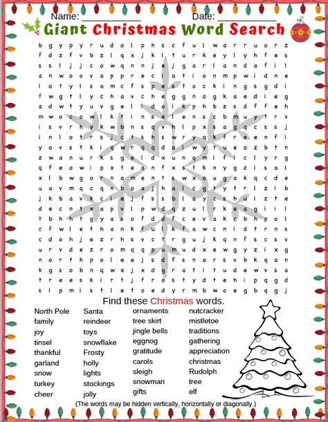 kids entertained    christmas word search puzzle